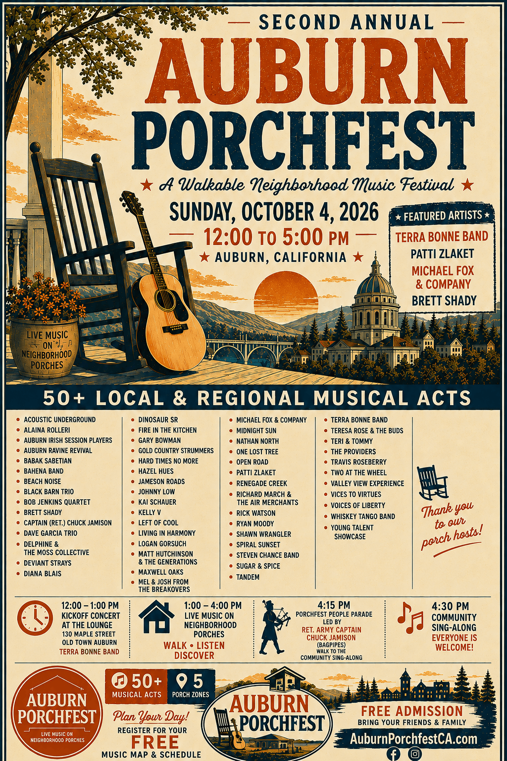 See Michael Fox & Company at the Auburn Porchfest Oct 4!